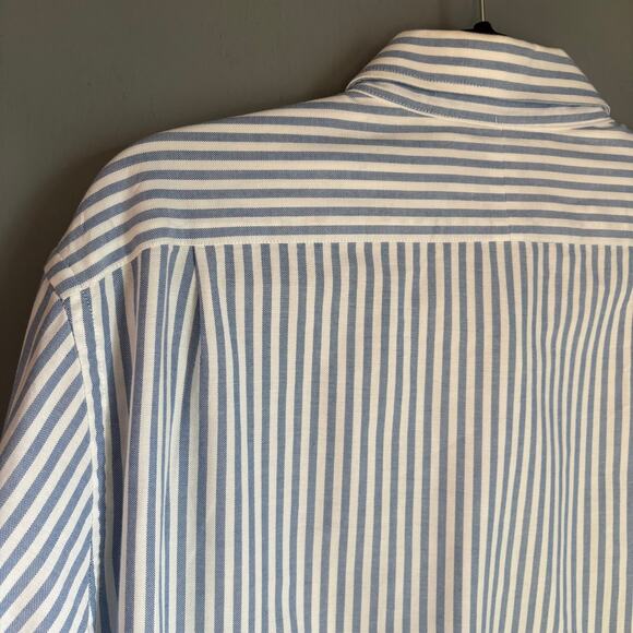 J. CREW Ludlow Men's XL Blue White Striped Button Up Collared Shirt Classic Prep - Picture 5 of 8